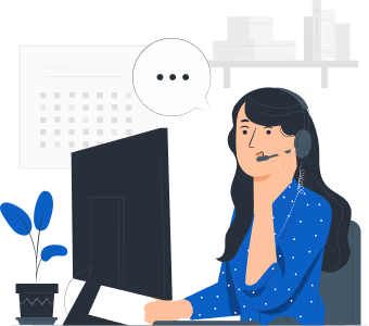 Illustration of person working at computer